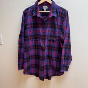 NWOT L.L.Bean Women's Relaxed Fit Soft Flannel Shirt in 'Angus' Plaid XL